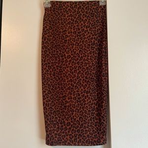Leopard midi skirt
